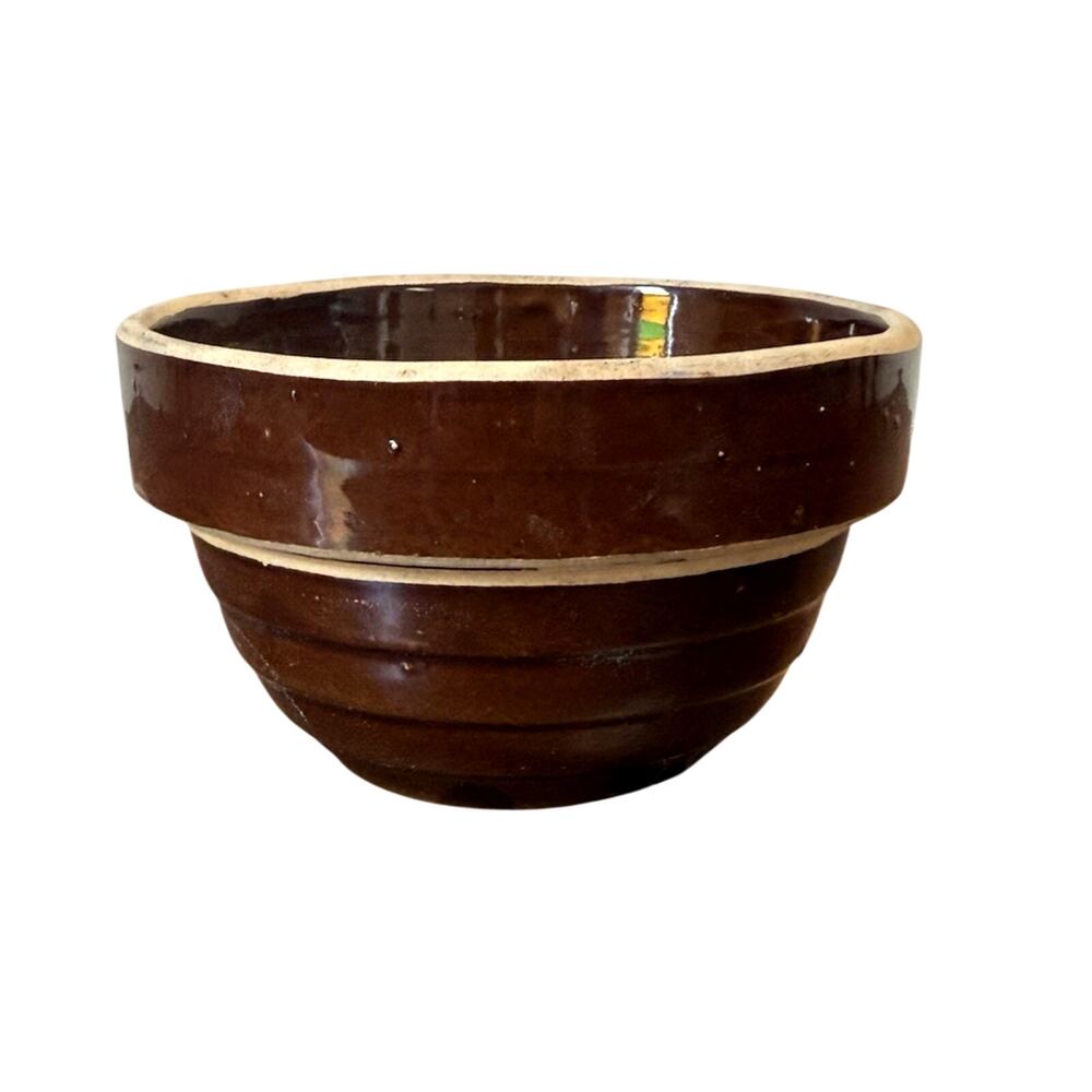 Vintage McCoy USA Brown Beehive Mixing Bowl Stoneware Pottery 5" Kitchen
